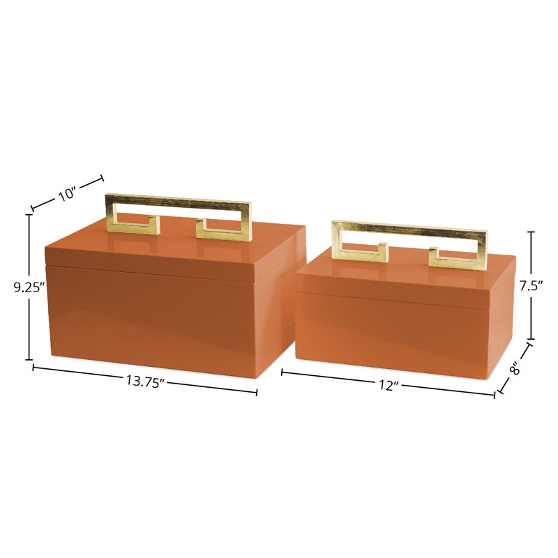 Boîtes Avondale, orange (ensemble de 2)