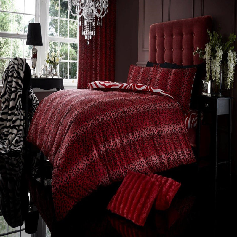 Adia Cotton Blend, Polyester Animal Print Duvet Cover Set with Pillowcases, Double - 2 Standard Pillowcases