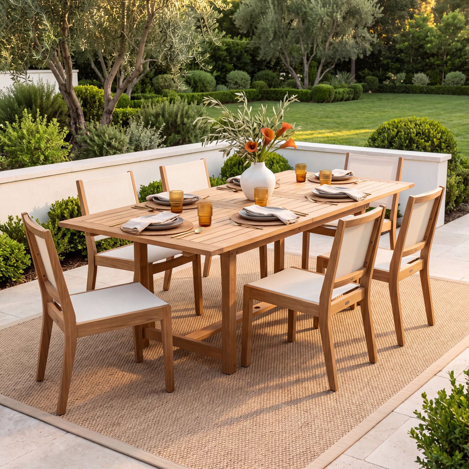 Alyisa 71" Patio Dining Table, Light Wood