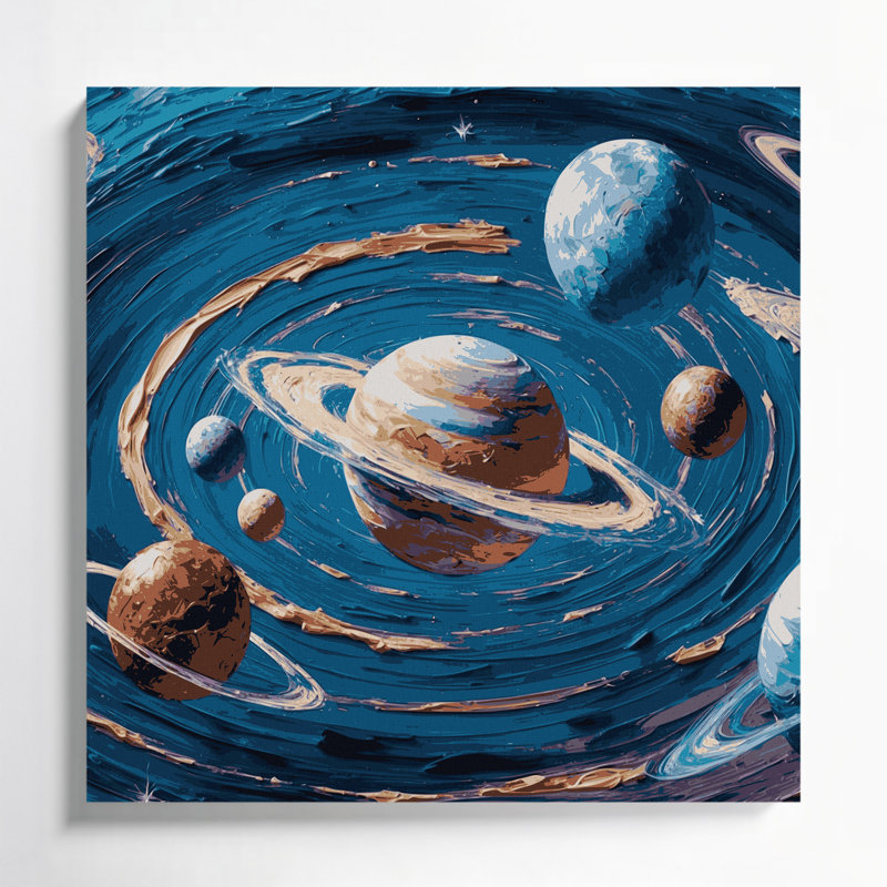 Art mural sur toile gris Sci Fi, H 12 po x l 12 po