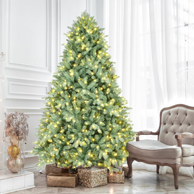 Arbre de Noël illuminé 7 pi avec lumières DEL et base en métal