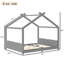 Structure de lit pour grand lit avec lattes de support pour enfants, structure de lit en bois massif avec structure d'ouverture, plate-forme de lit de jour à profil bas pour filles, sans sommier, gris-24601606