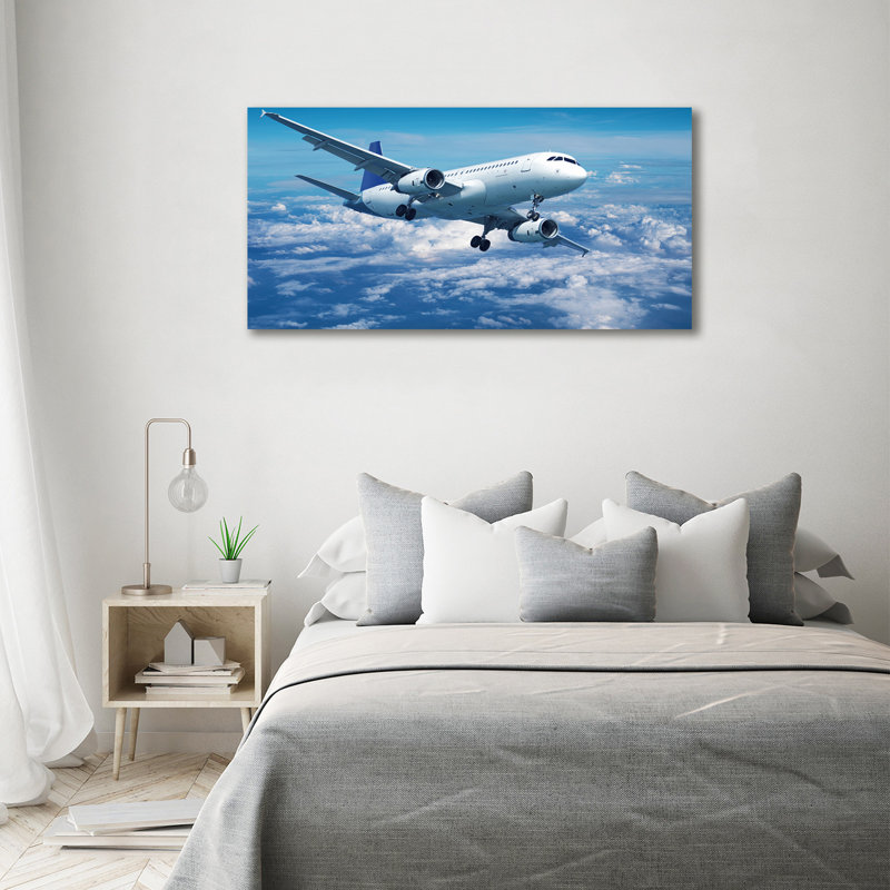Airplane In The Clouds - Wrapped Canvas Print