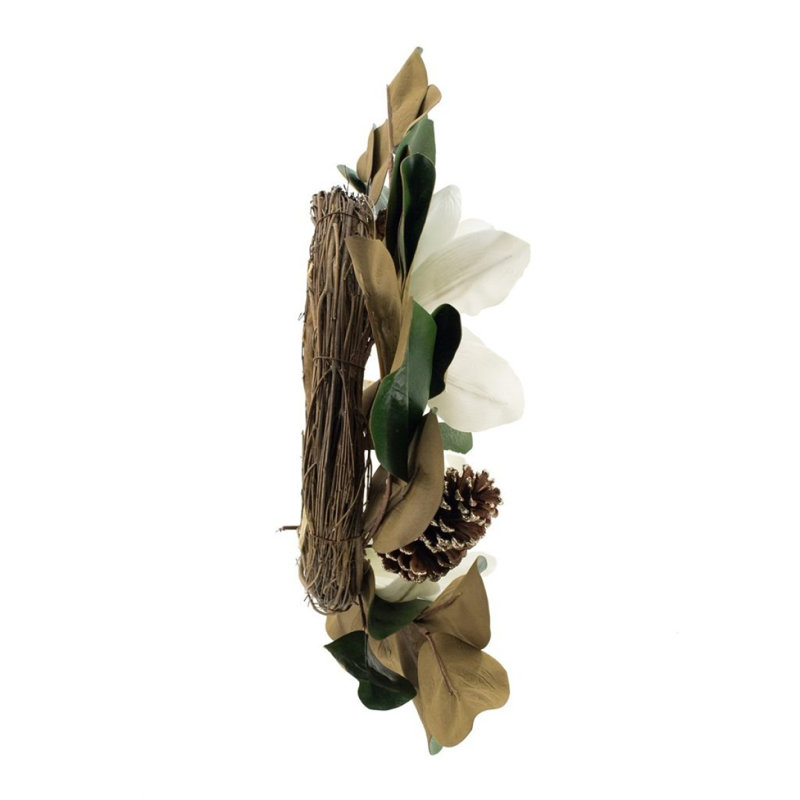 22" Creamy White Magnolia Wreath