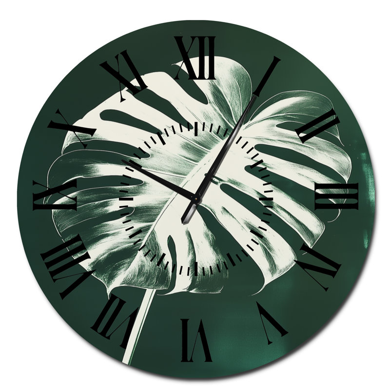 Horloge murale en métal Monstera, Surdimensionné