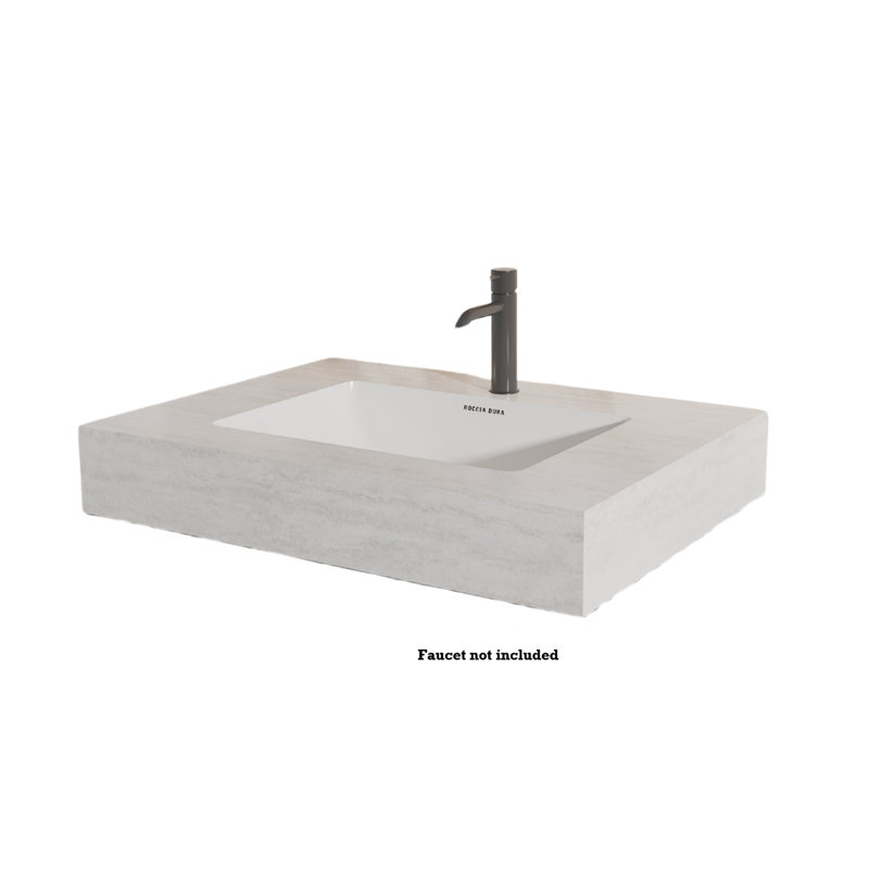 Travertin blanc sans joint de 48 pouces, Beige