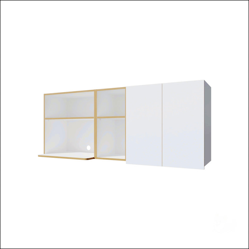 Natural Oak And White Kitchen Cabinet
