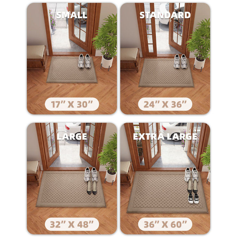 Non-Slip Indoor Doormat, 32" W x 48" L, Brown