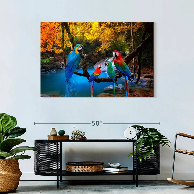 Brampt Safari Parrots, 30" H x 45" W