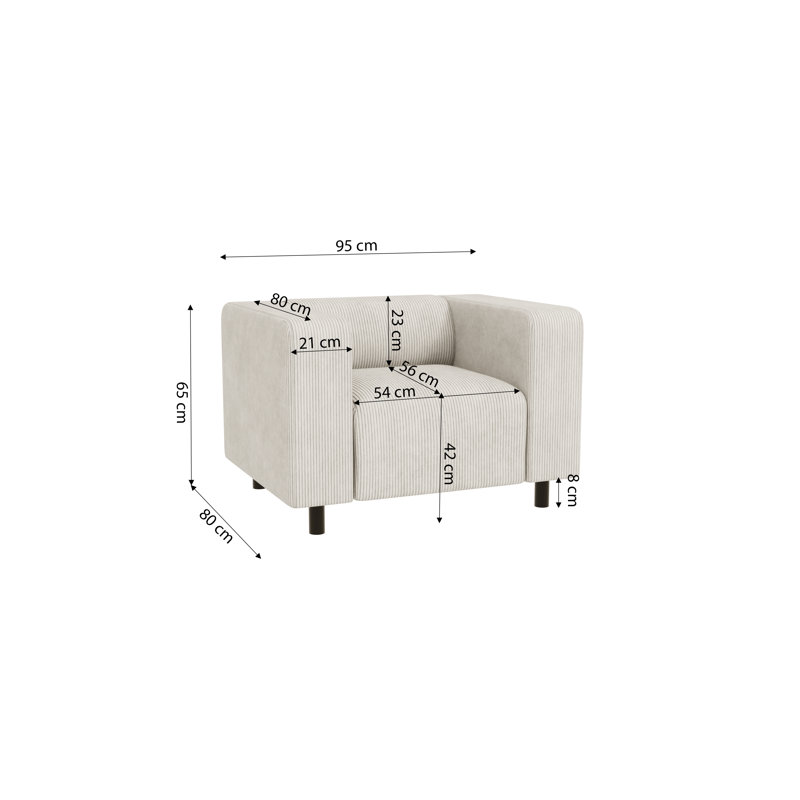 Sofie Upholstered Armchair, Beige