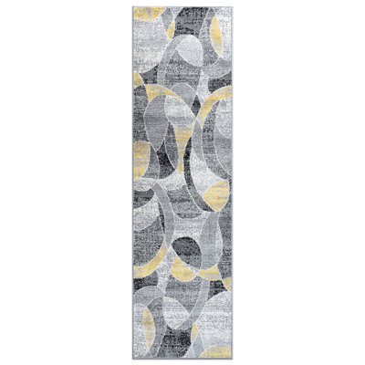 Rambo Contemporary Distressed Circle Area Rug