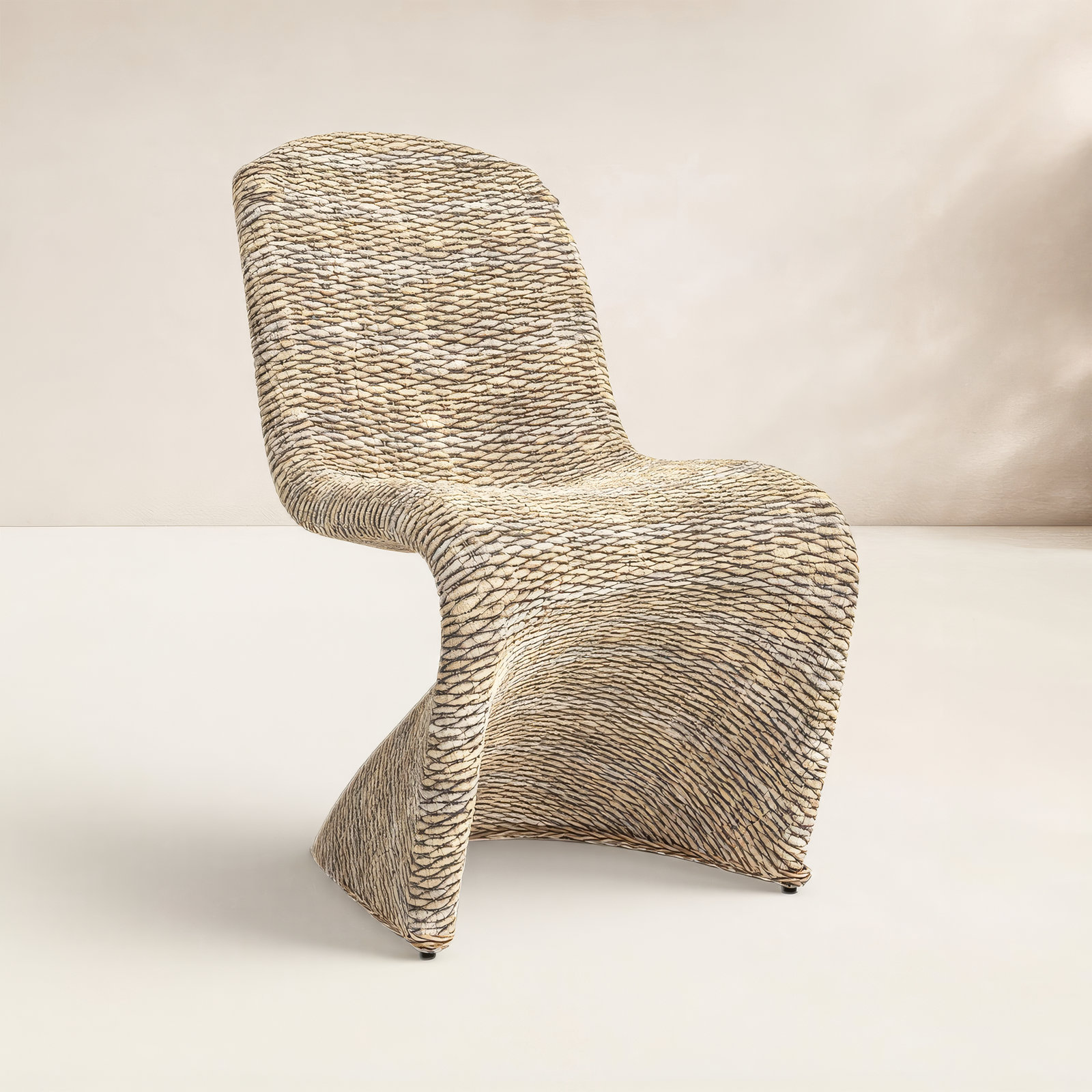 Daughtery Wicker Dining Side Chair, Gray Wash