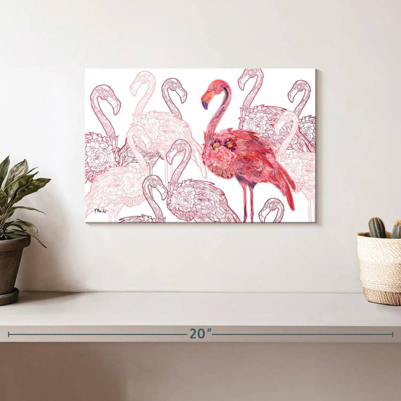 Flamant rose Brampt, H 8 po x l 12 po