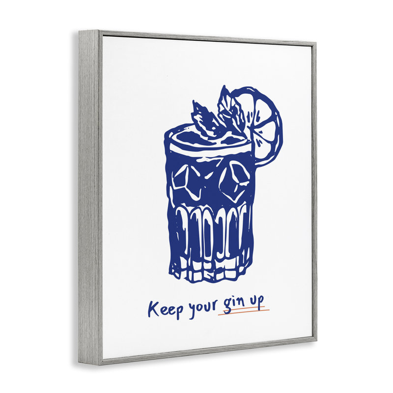 «Keep Your Gin Up», art de la giclée encadrée, design par lettré et doublé, Estampe numérique Farmhouse, H 14 po x l 11 po