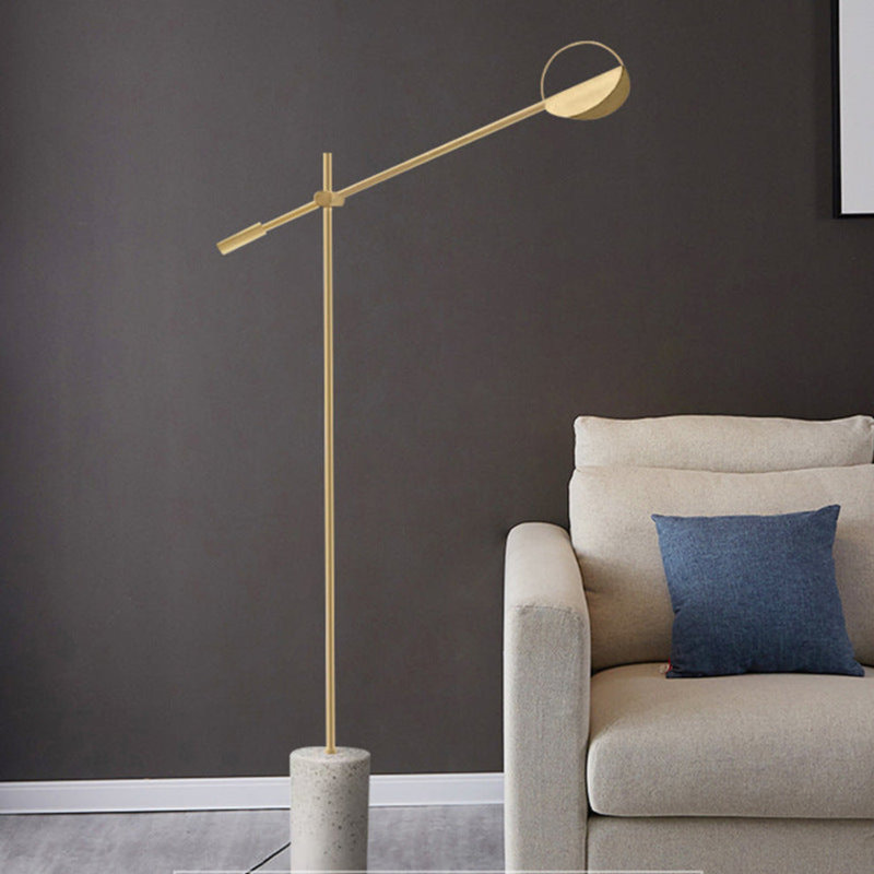 Saltimbanque Retro Marble Base Floor Lamp | Slim Frame | Warm 3500K | Industrial Style, Black