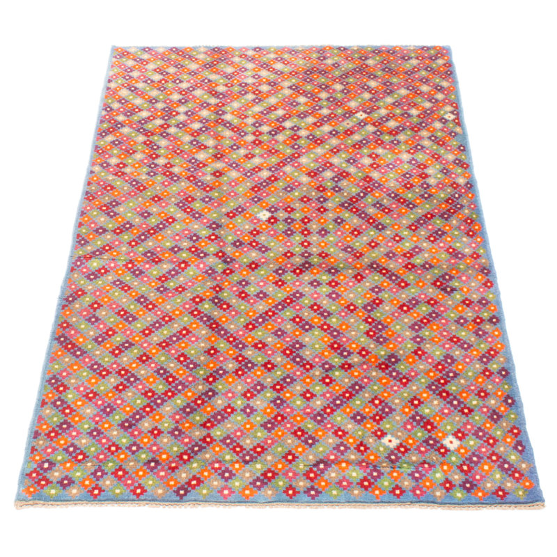Tapis unique en laine noué à la main olive 3 pi 9 po x 6 pi 7 po Teimani
