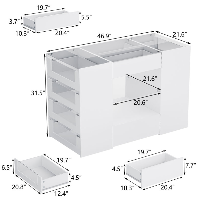 Esbon 46.9'' W 12 - Drawer Dresser