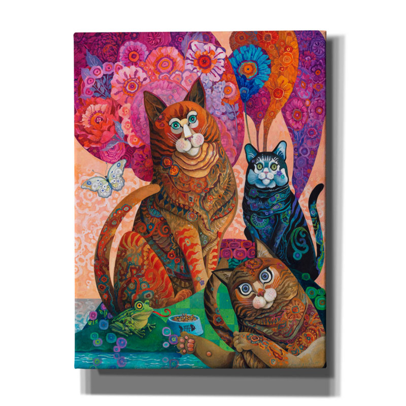 «Feline Fotobomb» par David Galchutt, art mural sur toile, H 16 po x l 12 po x P 0,75 po