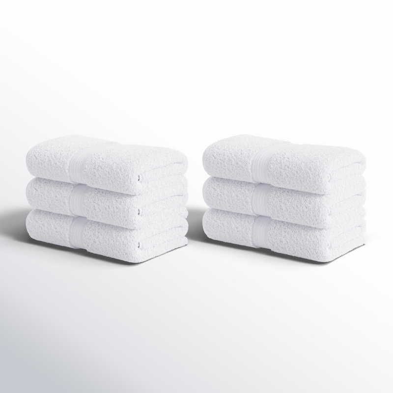 Renata Certified Egyptian Cotton 800 GSM Plush Heavy Highly Absorbent Luxury Washcloth , White, Washcloth - 6 Pack