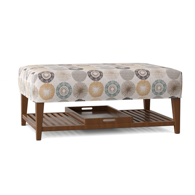 Carly Upholstered Ottoman, Pecan, Special 26