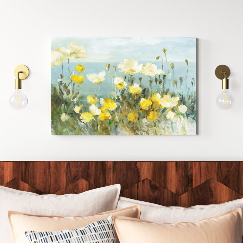 Field Of Poppies Bright Crop by Danhui Nai - Painting, Wrapped Canvas, 61cm H x 91cm W