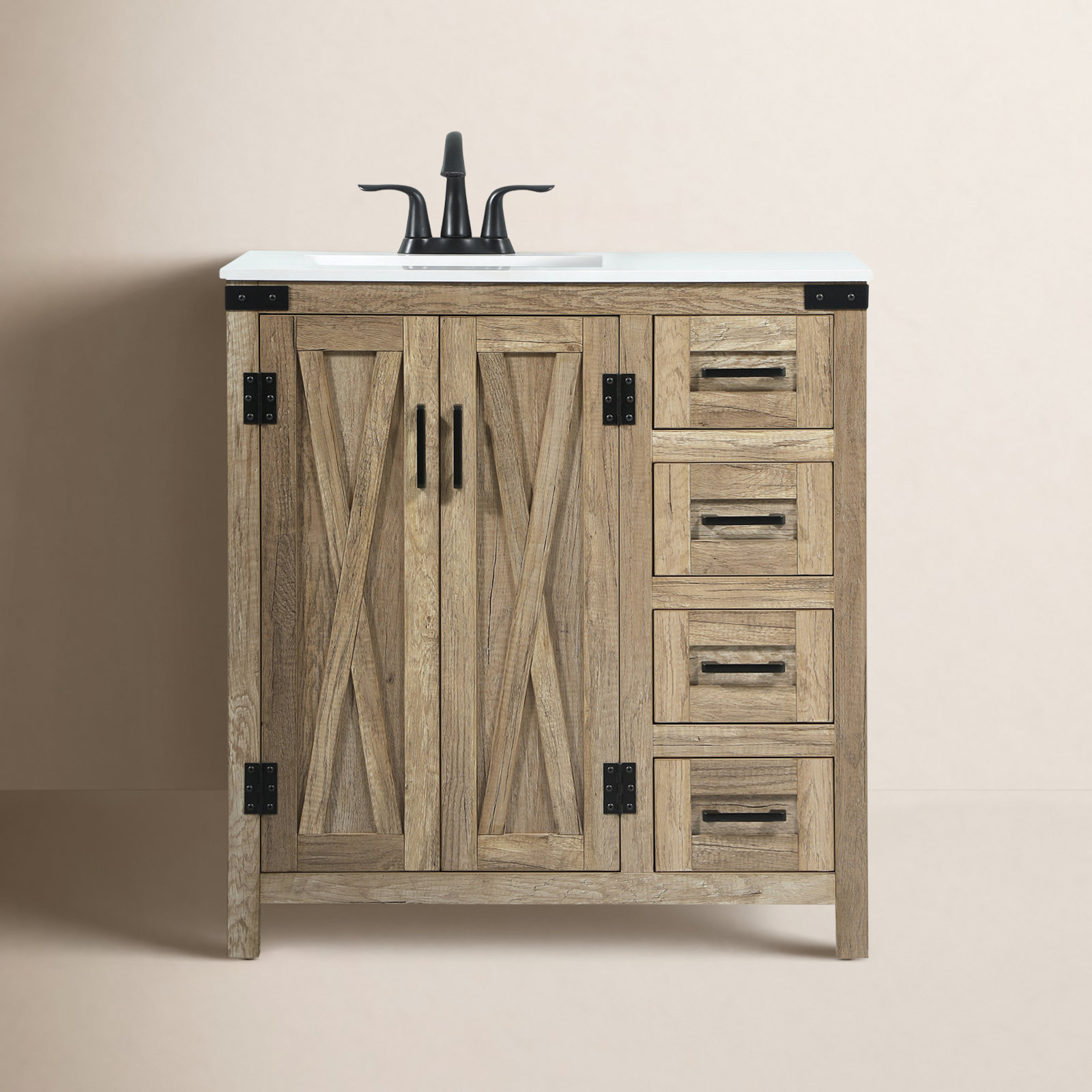 Slayton 32'' Single Bathroom Vanity, Natural Oak
