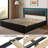 Full Bed Frame With 4 Storage Drawers, Led Lights And Usb Ports, Upholstered Platform Bed Solid Wooden Slats Support, Black-1676786118-1676786112