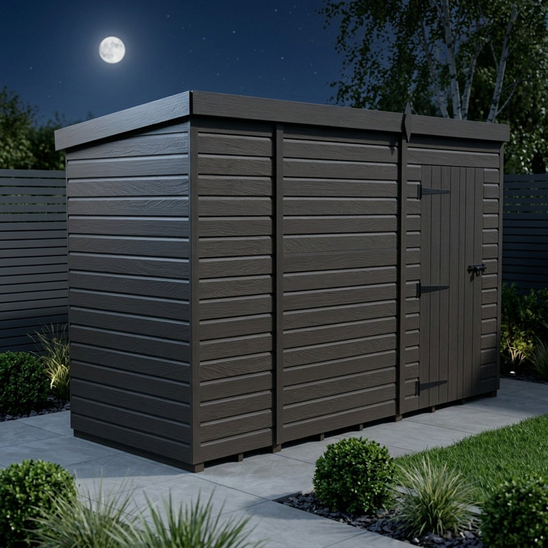 Total Sheds 9ft x 4ft Composite Pent Garden Shed - Single Door - No Windows - EPDM Rubber Roof - UK Manufactured