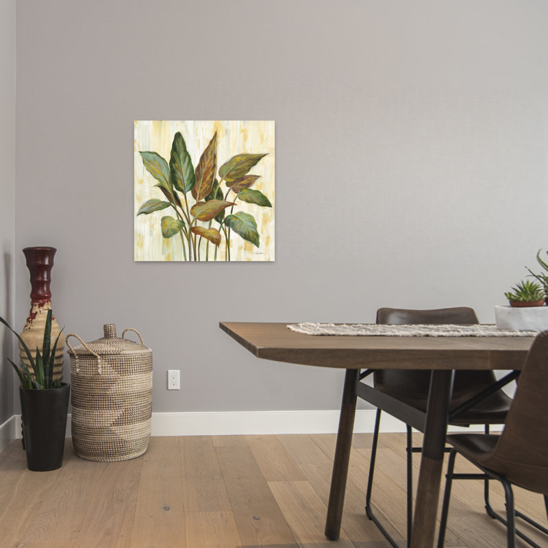 Art contemporain, feuilles de serre d'automne avec art botanique d'automne, H 24 po x l 24 po