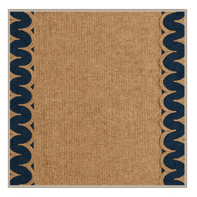 Washable Wave borders Nautical Area Rug