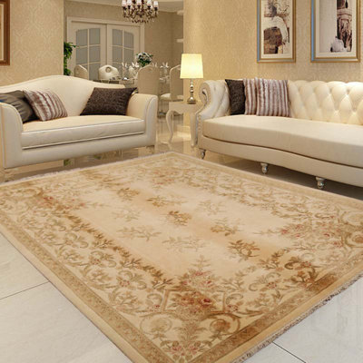 Aura Wool Oriental Area Rug in Beige