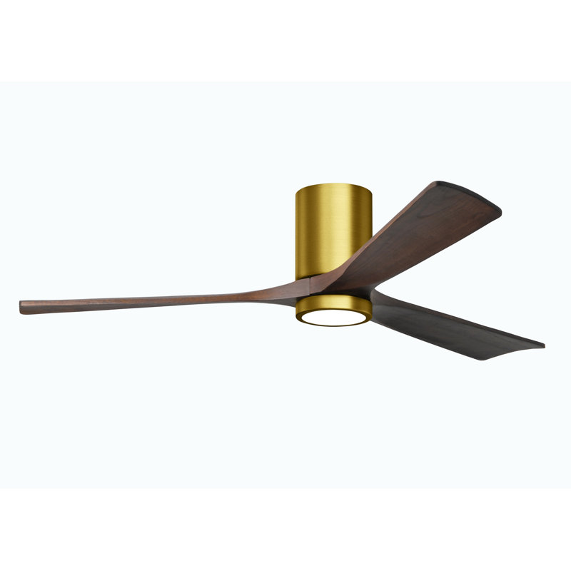Olivier Ceiling Fan with LED Lights, Brushed Brass, Walnut, 60"