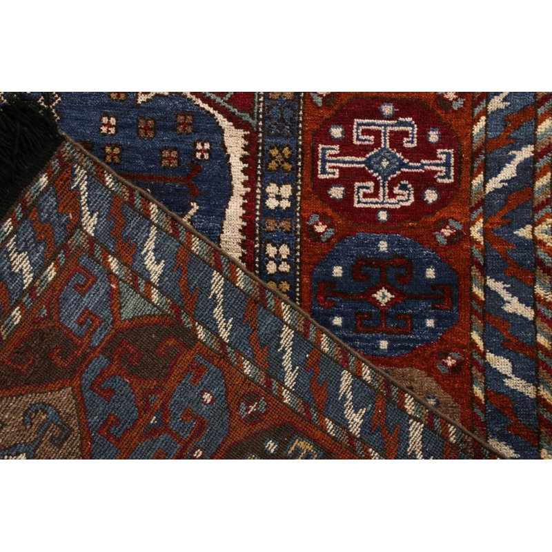 Rug & Kilim’S Tribal Rug In Red And Blue Geometric All Over Pattern, Rectangle 6' x 9'