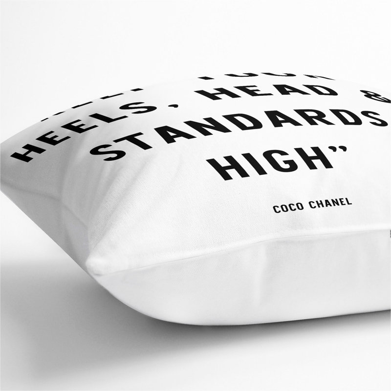 Keep Your Standards High Scatter Cushion, White, 55cm H x 55cm W x 20cm D