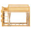 Lit superposé double avec tablette de rangement à 3 niveaux, décoration en rotin, rideaux d'intimité et éclairage, cadre en bois, naturel-1493534725-1493534744