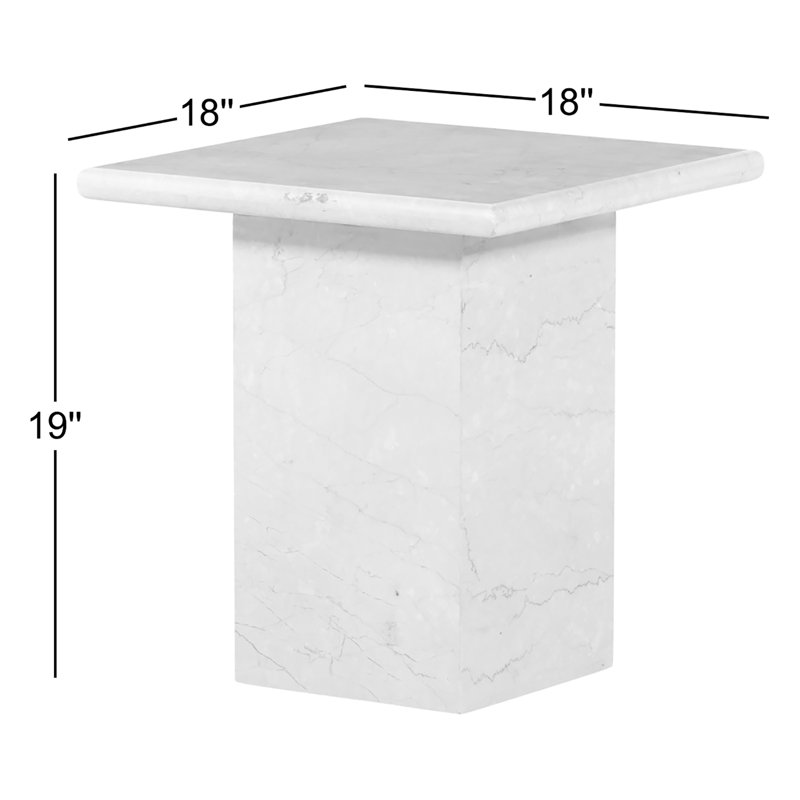 Arum Marble End Table, Cream