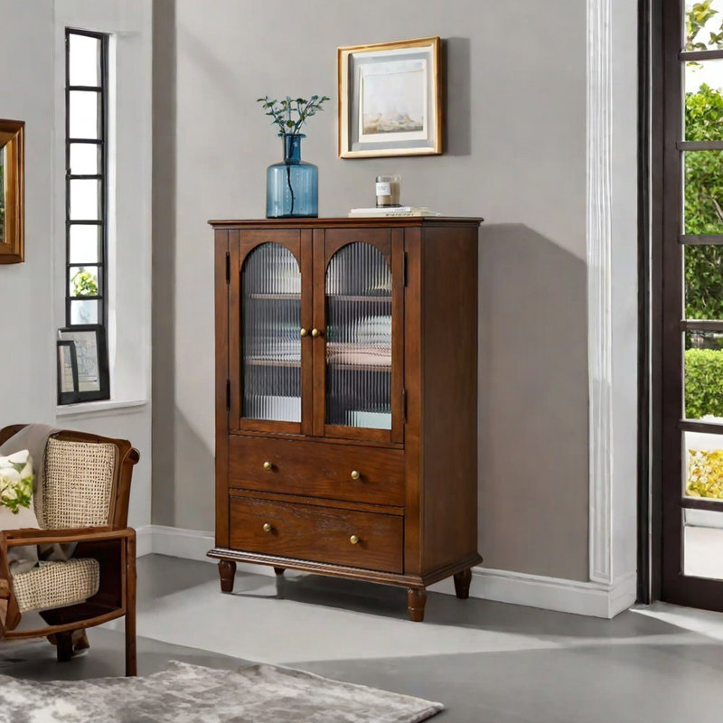 Modern solid wood multi-purpose accent cabinet