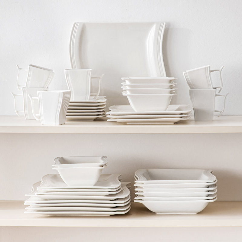 Piece Porcelain China Dinnerware Set - Service for 6