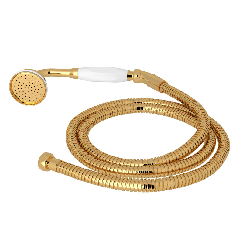 Inclined Handshower and Hose, English Gold