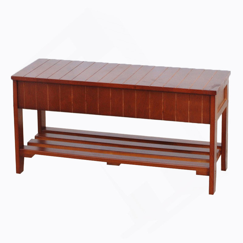 Quality Solid Wood Shoe Bench With Storage, Cherry