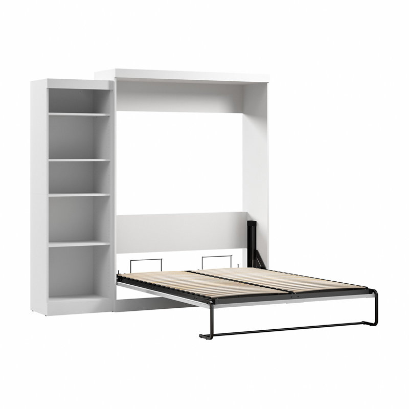 Lit escamotable avec rangement Arlex, Blanc, Reine