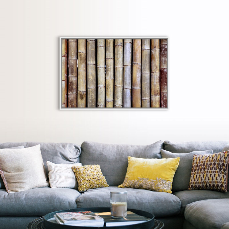 Bambou, H 32 po x l 48 po x P 1,75 po, Toile avec cadre blanc