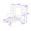 Grand lit escamotable en bois avec tablettes de rangement multifonctionnelles-120149306