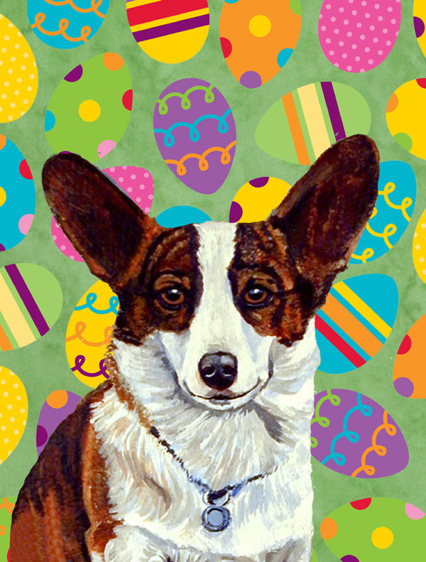 Drapeau de jardin Atara, Corgi (brun et blanc)