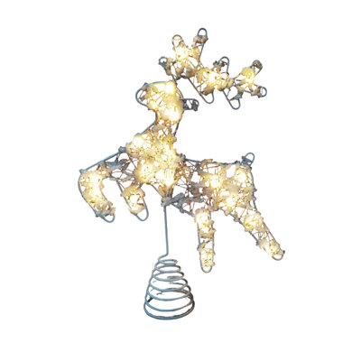 Christmas Decorations Wrought Iron Christmas Tree Top Star LED Glowing Powdered Tree Top Light Wicker Tree Top Star