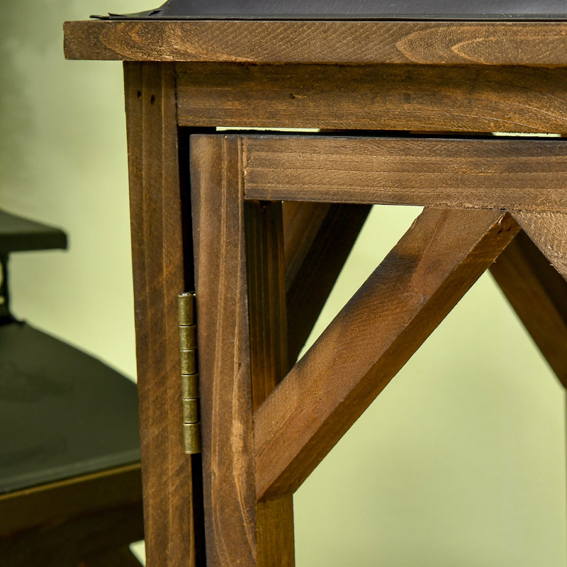 Ensemble de lanternes de table en bois 2 pièces