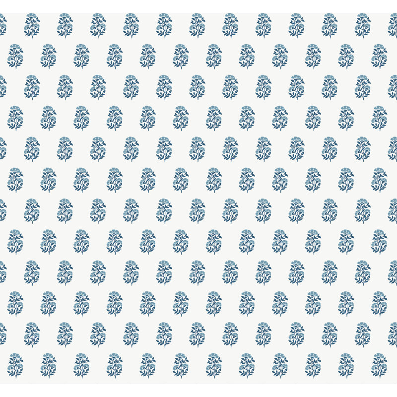 Sylvie Blue Floral Wallpaper, Blue