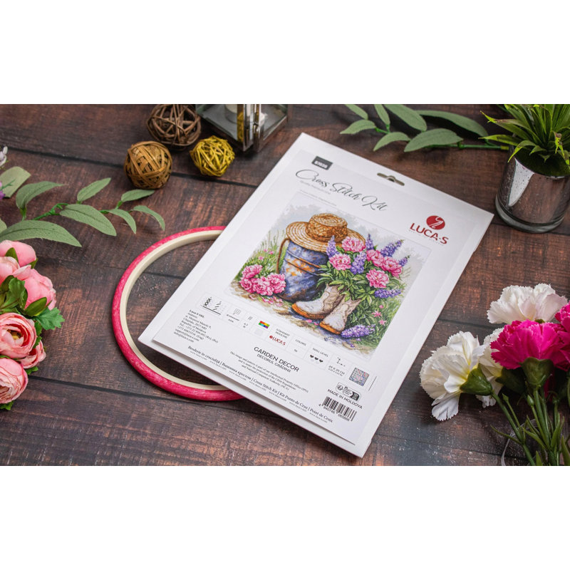 Trousse de broderie au point de croix compté « Décoration de jardin » de Luca-S B7036L