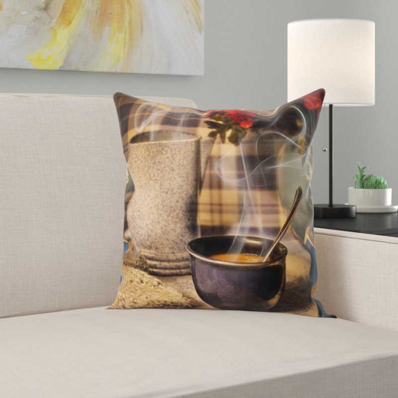 Coussin décoratif café