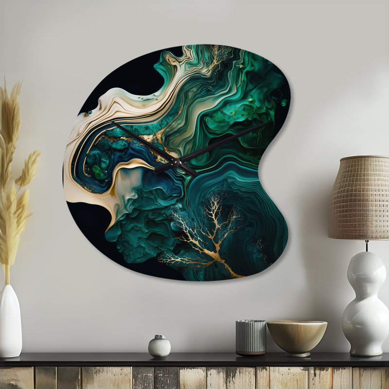 Horloge murale Mizar Geode Marble I - marbre asymétrique, Petit
